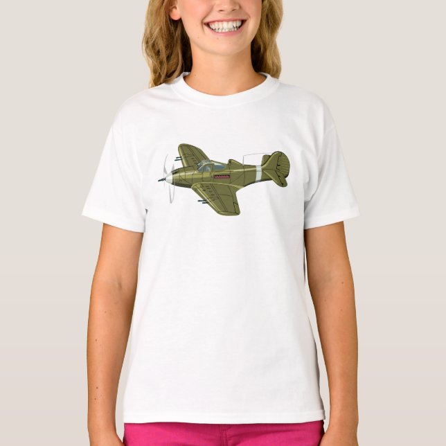 Camiseta Avião-caça-retrô-animação (Frente)