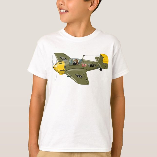 Camiseta Avião-caça-retrô-animação (Frente)