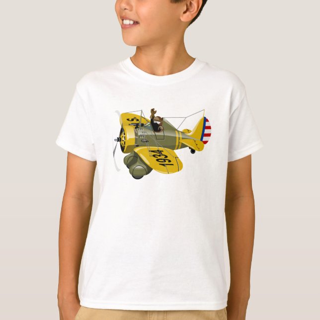 Camiseta Avião-caça-retrô-animação (Frente)