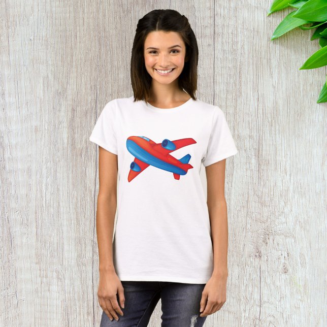 Camiseta Avião Colorido Vermelho e Azul (Criador carregado)