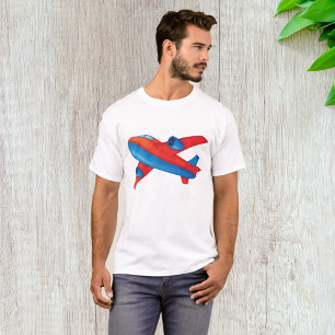 Camiseta Avião Colorido Vermelho e Azul