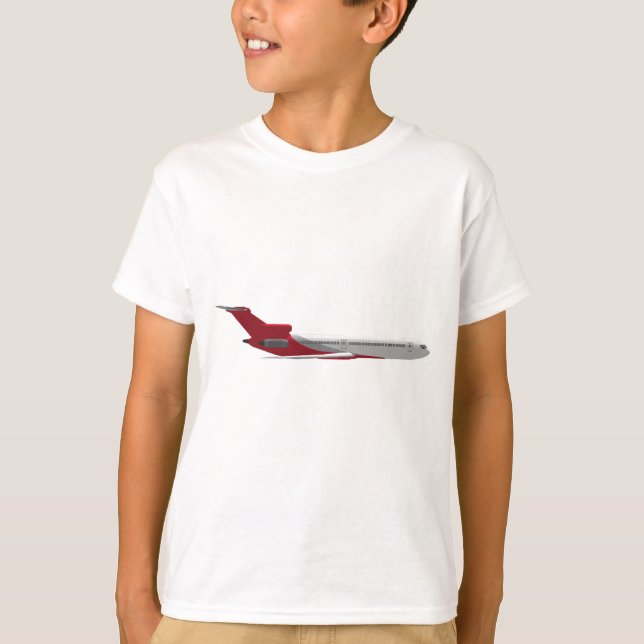 Camiseta Avião comercial a jato: modelo 3D: (Frente)
