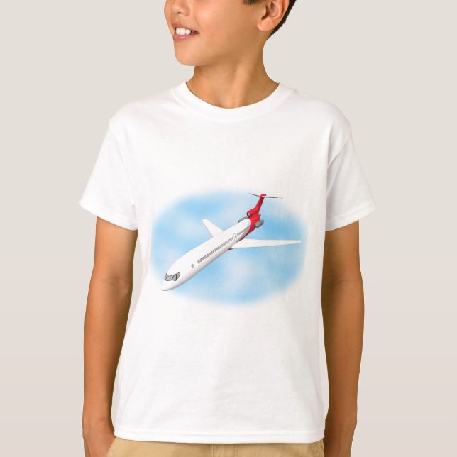 Camiseta Avião comercial de jato: Modelo 3D: (Frente)