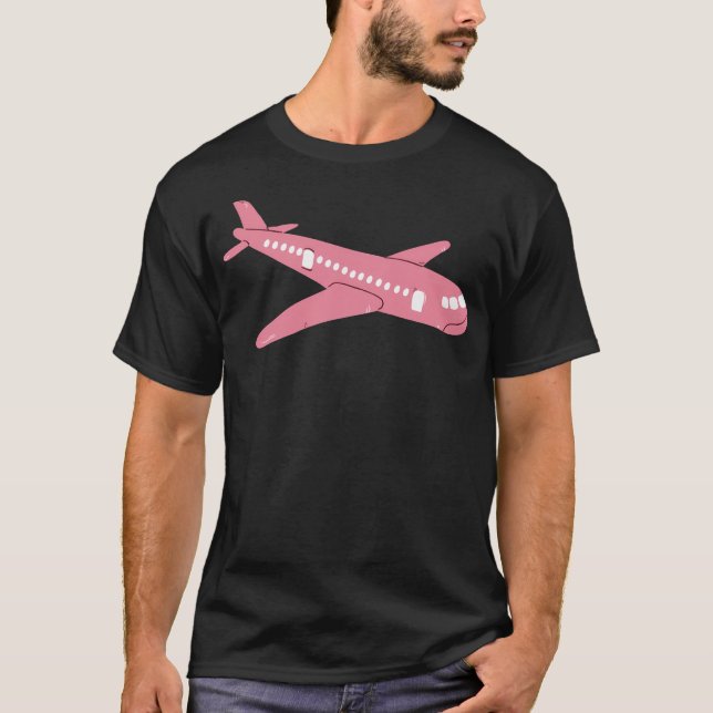 Camiseta Avião cor-de-rosa (Frente)