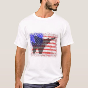 Camiseta Avião da Bandeira Americana Roupas Patrióticas da 
