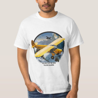 Camiseta Avião de Arbusto Amarelo Valdez Fly In Alasca Avia