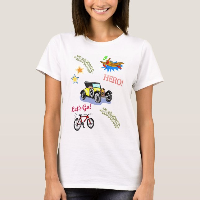 Camiseta Avião de Bicicleta Hero (Frente)
