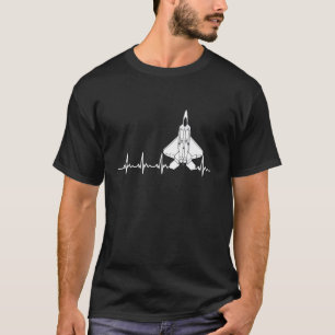 Camiseta Avião de Combate Militar F-22 Raptor Heartbeat