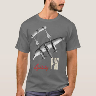 Camiseta Avião de combate P38 Lightning WW2