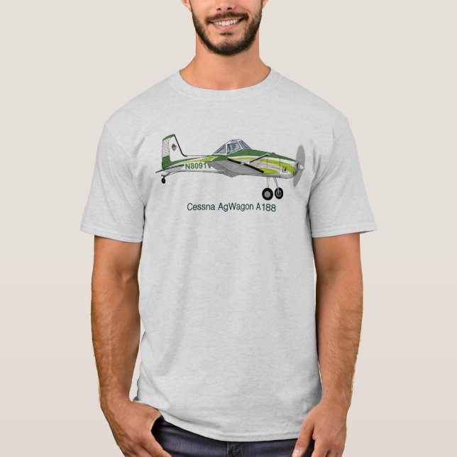 Camiseta Avião de Duster Crop Duster Cessna AgWagon A188 (Frente)