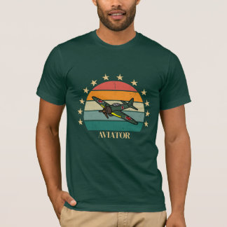 Camiseta Avião de Guerra Militar de Caça da II Guerra Mundi
