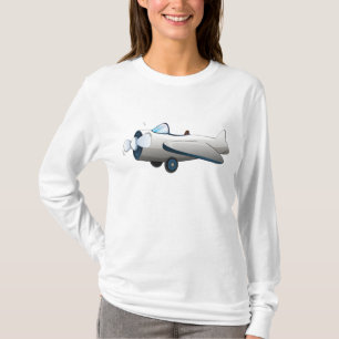 Camiseta Avião de Propulsor de Desenho Animado Branco Estil