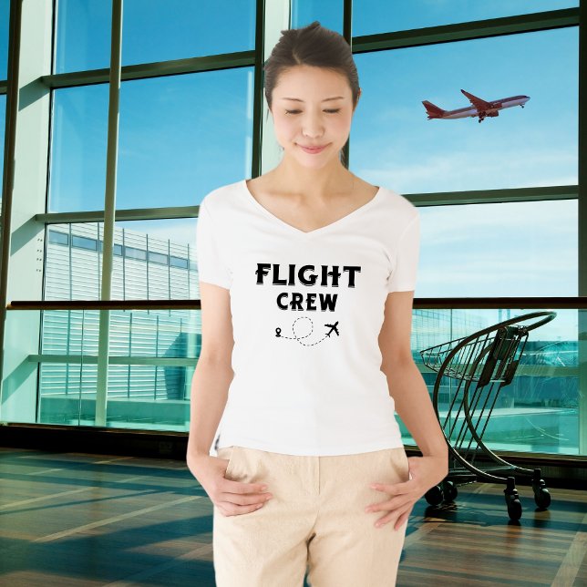 Camiseta Avião de Tripulação de viagem Voo Voo Voando Voand (Criador carregado)