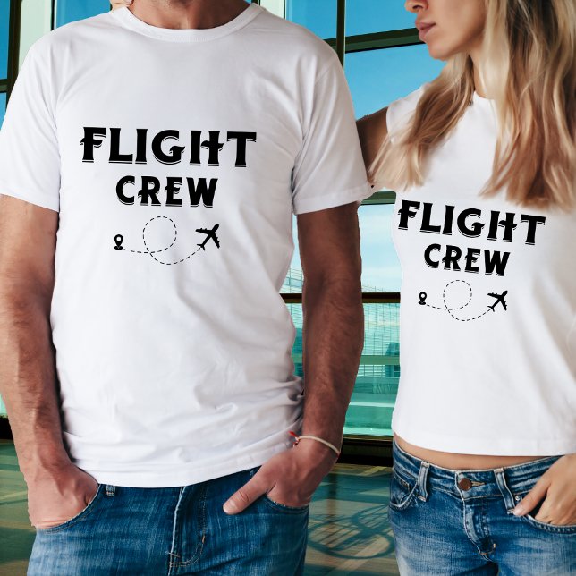 Camiseta Avião de Tripulação de viagem Voo Voo Voando Voand (Criador carregado)