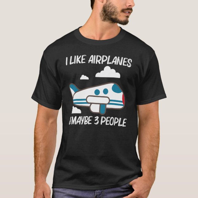 Camiseta Avião legal para homens, aviões de aviação feminin (Frente)