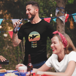 Camiseta Avião Legal & pôr do sol, Estilo Vintage Retro Sim