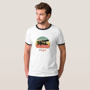 Camiseta Avião Legal & pôr do sol, Estilo Vintage Retro Sim