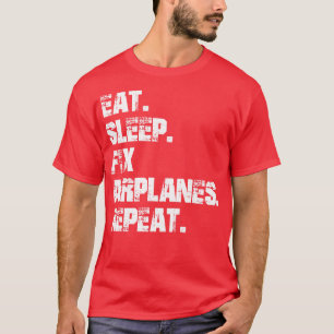Camiseta Avião mecânico Comendo Suspensão Avião Repetir w