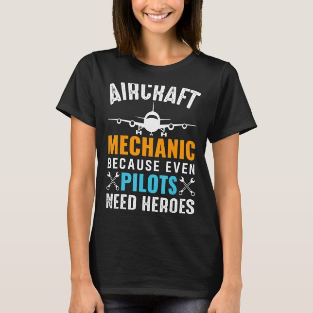 Camiseta Avião Mecânico de Aviação - Plano de Cotação Técni (Frente)
