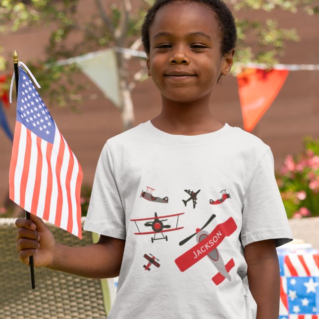 Camiseta Avião Militar da Segunda Guerra Mundial, Vermelha  (Criador carregado)