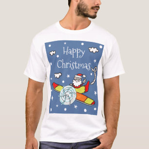 Camiseta Avião Pai Natal Personalizado Papai Noel