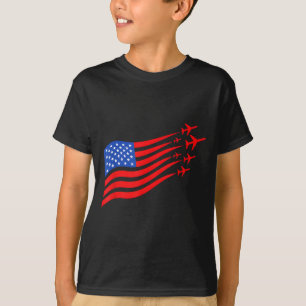 Camiseta Avião Patriótico Bandeira Americana Arte EUA