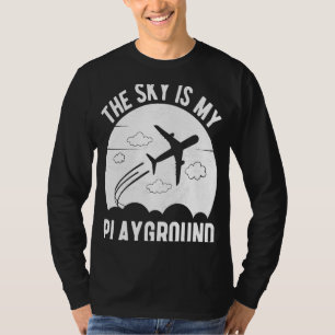 Camiseta Avião Piloto Avião Avião Avião O Céu é o Meu Brinc