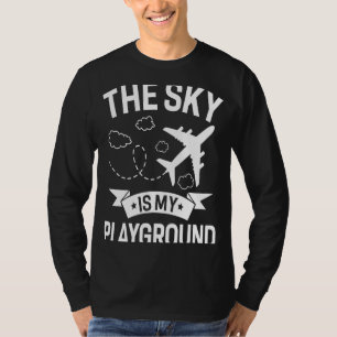 Camiseta Avião Piloto Avião Avião Avião O Céu é o Meu Brinc