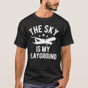 Camiseta Avião Piloto Avião Avião Avião O Céu é o Meu Jogad