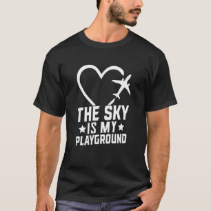 Camiseta Avião Piloto Avião Avião Avião O Céu é o Meu Jogad