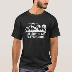 Camiseta Avião Piloto Avião Avião Avião O Céu é o Meu Jogad