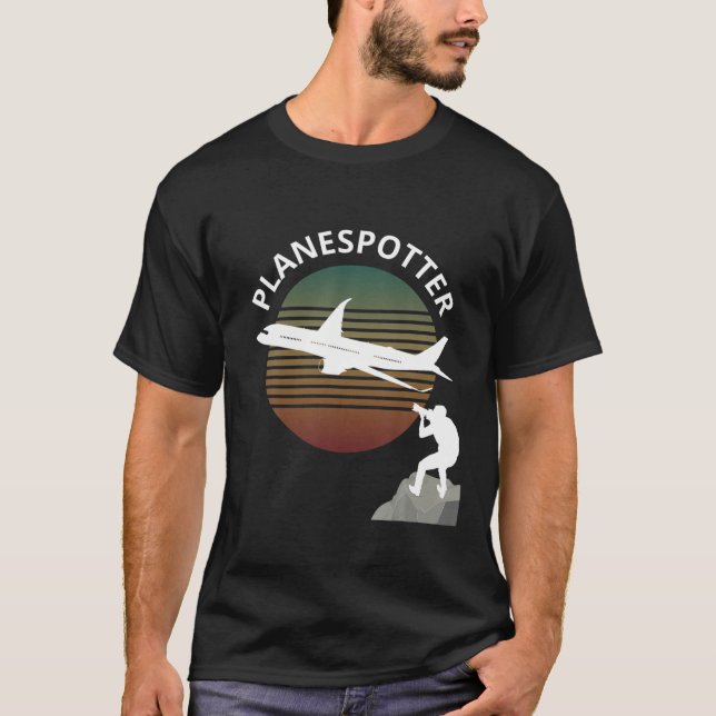 Camiseta Avião-Piloto de Aeronave de Avistamento de Avião (Frente)