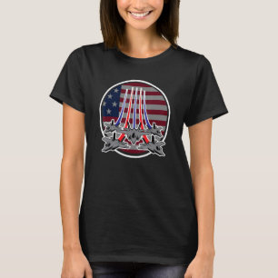 Camiseta Avião-piloto de aviões de combate de bandeira amer