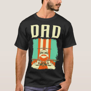 Camiseta Avião Retro Piloto Avião Pai Avião Avião Pai