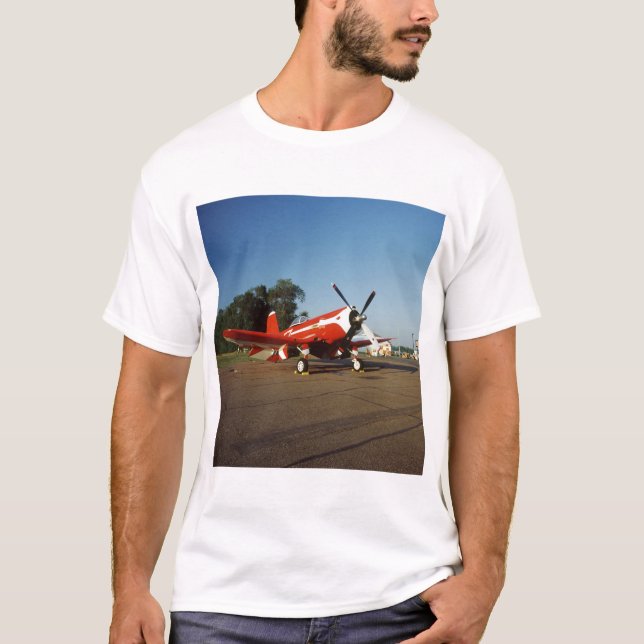 Camiseta Avião super do corsário de F2G-1D em festival (Frente)