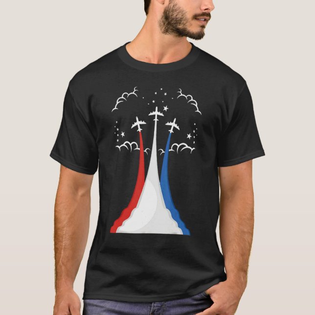 Camiseta Avião Usa 4 De Julho América Mecânica De Aeronaves (Frente)