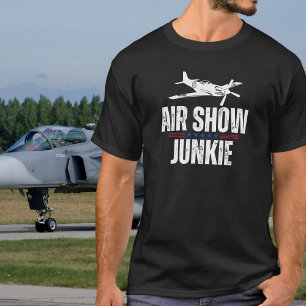 Camiseta Avião Vintage Militar, WWII Air Show, Junkie