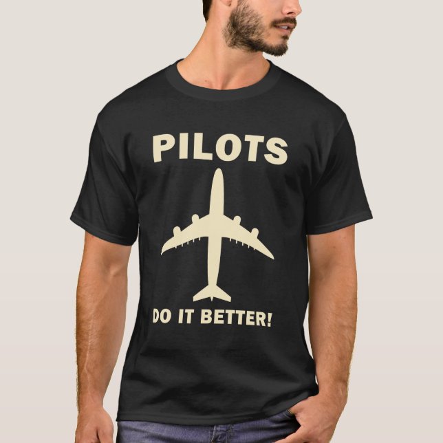 Camiseta Avião Voador Funny, Piloto Funny (Frente)