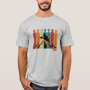 Camiseta Avião Voando Sobre Montanha, Personalizado Retro,
