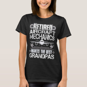 Camiseta Avião Vovô Avião Aposentado Mecânico de Aeronaves
