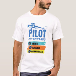 Camiseta Aviate Navegar Comunicar - Lista de Verificação - 