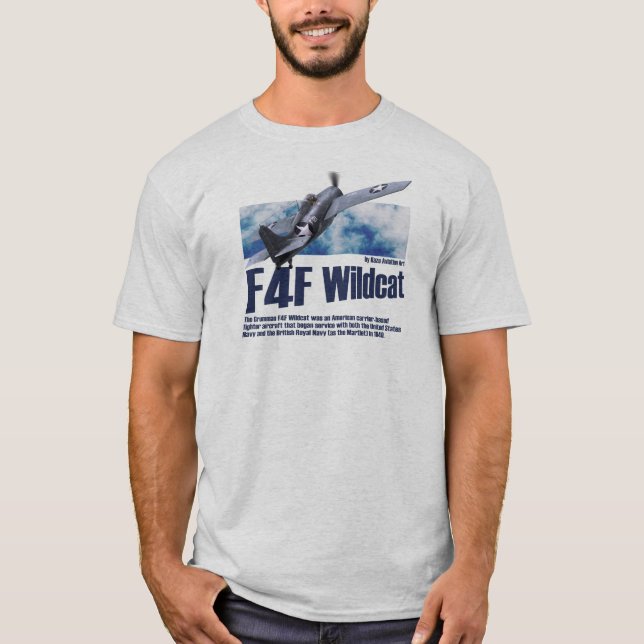 Camiseta Aviation Art T-shirt “F4F Wildcat" (Frente)