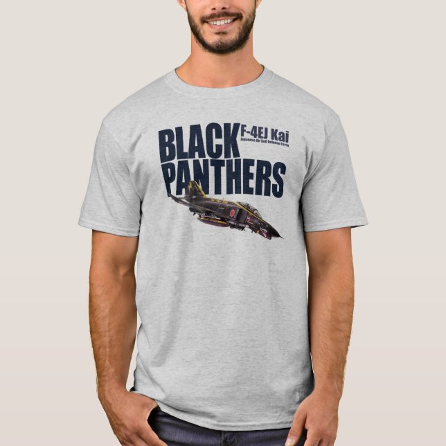 Camiseta Aviation Art T-shirt “F-4EJ Kai JASDF BLACK PANTH" (Frente)
