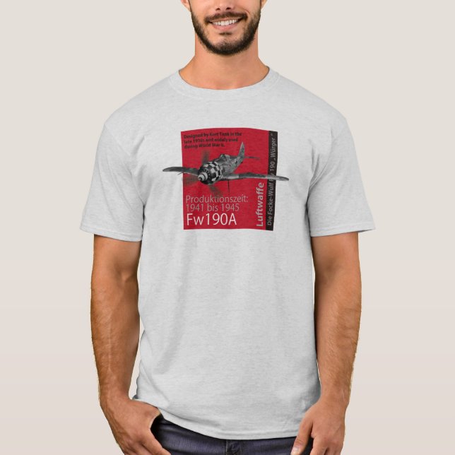 Camiseta Aviation Art T-shirt “Focke-Wulf Fw 190" (Frente)