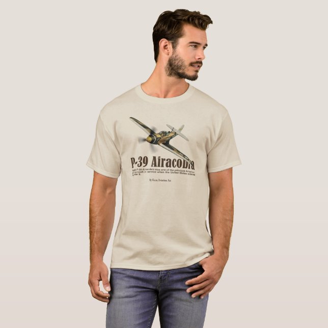 Camiseta Aviation Art T-shirt “P-39 Airacobra" (Frente Completa)