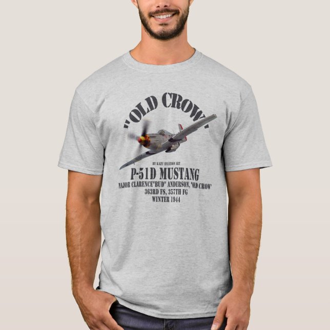 Camiseta Aviation Art T-shirt “P-51 Mustang" (Frente)