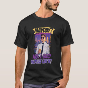 Camiseta Aviation Mayday Mocha Latte Ideal para Pilotos