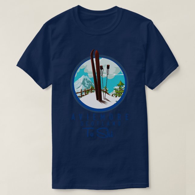 Camiseta Aviemore scotland para ski (Frente do Design)