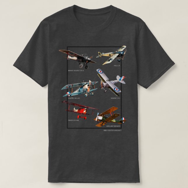 Camiseta Aviões de combate WWI (Frente do Design)