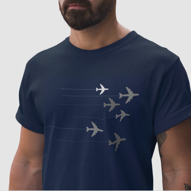 Camiseta aviões voadores, gráfico azul (Criador carregado)